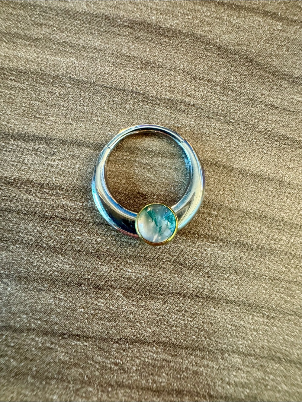 10mm 16g Two-Toned Silver and Gold Colored Titanium Clicker - Women Jewelry